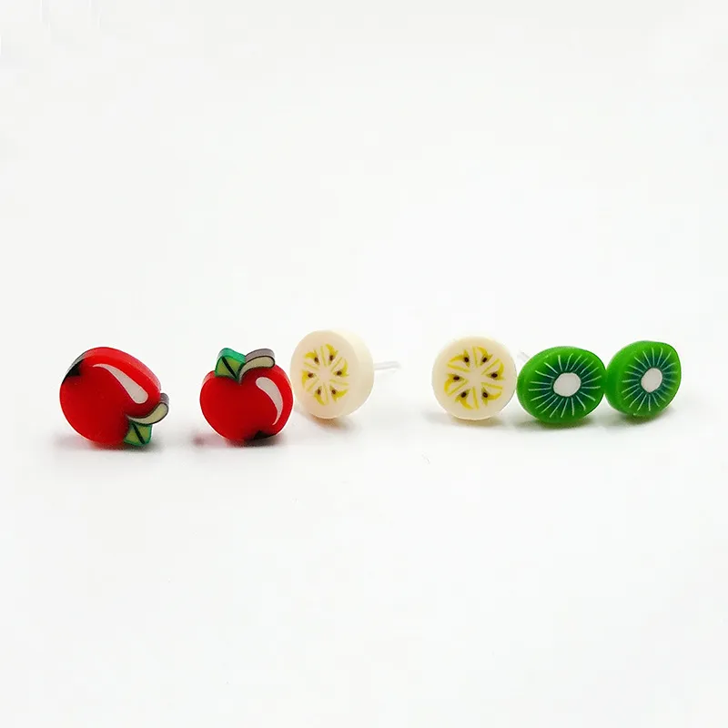 Soft Fruit Mix Of Animal Flower Earrings Set Combination Of Earrings Wholesale Hypoallergenic Hot Models Cute Animal Ear Stud