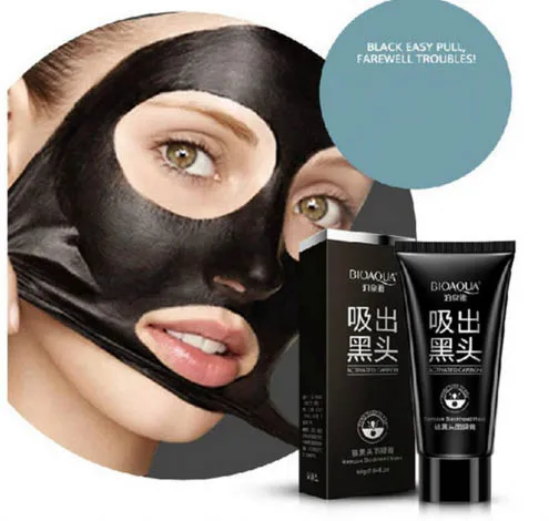 BIOAQUA Marca Cura del viso Aspirazione Maschera nera Maschera facciale Naso Rimozione di comedone Peeling Peel Off Testa nera Trattamenti per l'acne 60g