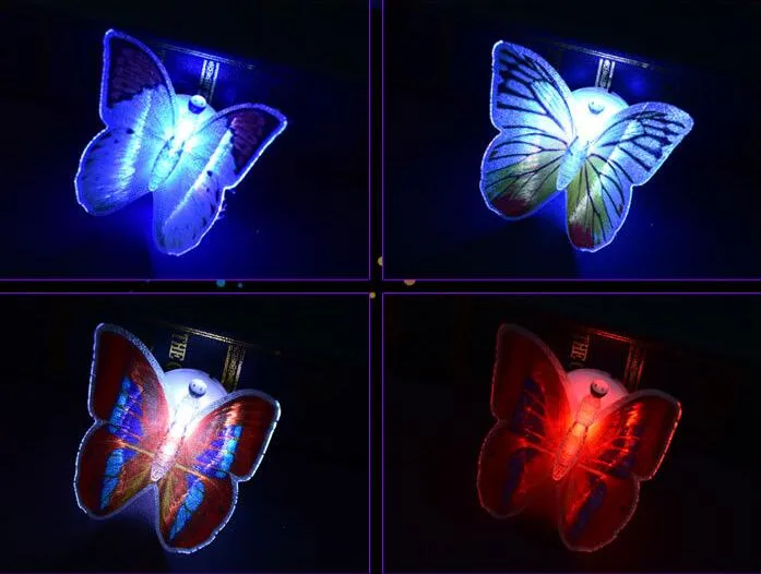 Veilleuse papillon colorée à fibres optiques LED veilleuse papillon pour salle de mariage veilleuse pour chambre d'enfants G5871020690