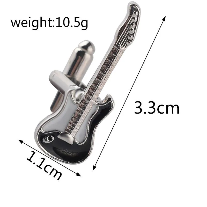 Personnalité hommes bijoux mélomane tambour guitare boutons de manchette pour hommes chemise accessoire mode métal musique Design boutons de manchette