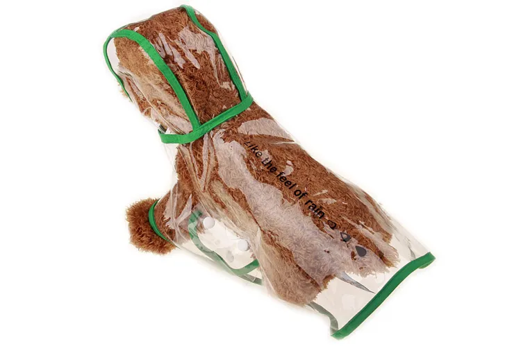 Commercio all'ingrosso - Trasparente Cane impermeabile impermeabile poncho animali domestici con cappuccio poncho animali domestici vestiti cani Abbigliamento giorno di pioggia IA004