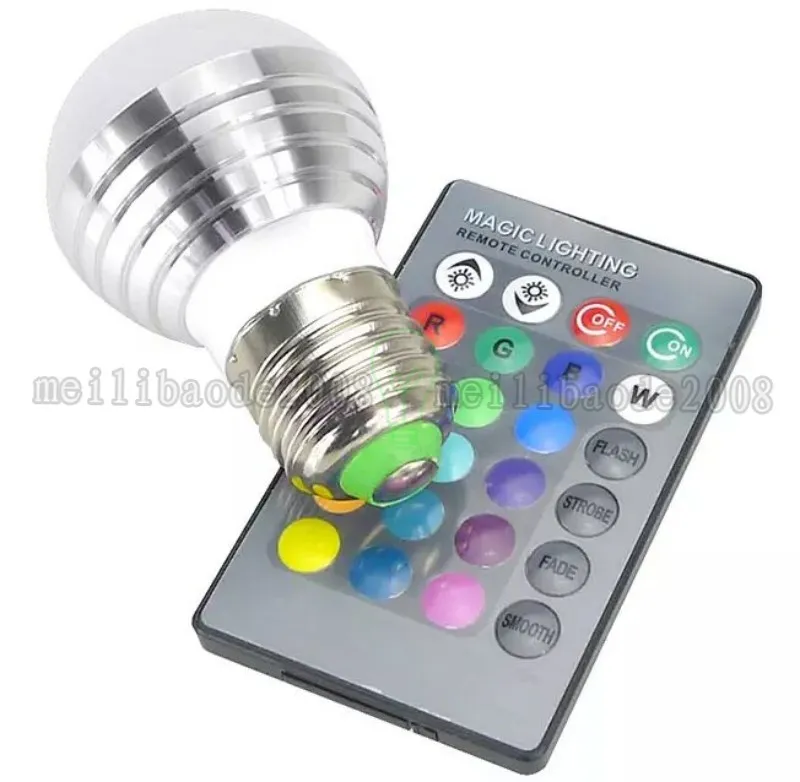 E27 E14 LED 16 Changement de Couleur RGB RVB Lampe D'ampoule Lampe 85-265V RGB Led Lumière Spotlight + Télécommande IR LIVRAISON GRATUITE MYY