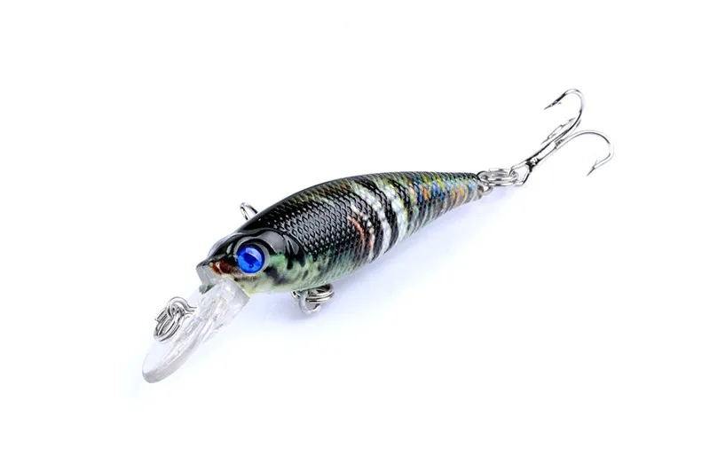 Nieuwe PS geschilderde laser wobbler minnow lokken 6,5 cm 5g zoetwater vissen crap swimbaits simulatie vis aas met haken