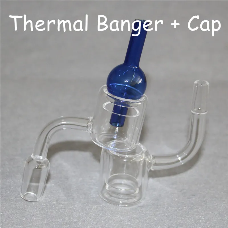 XXL DoubleWall Quartz Thermal Banger Nail Fajki Rajki + Bubble Carb Cap 10mm 14mm 18mm Mężczyzna / Kobiet Podwójne Tubetermalne Bangers dla Bongs