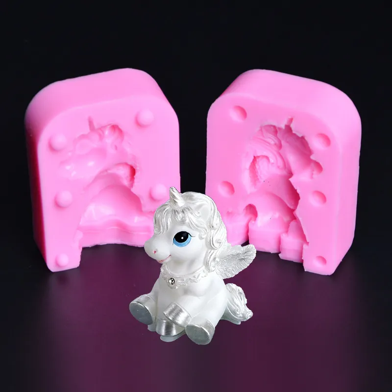 3D licorne Pegasus fondant gâteau moule outil de décoration savon fait main moule bougie moule argile résine artisanat moule cadeau pour fille