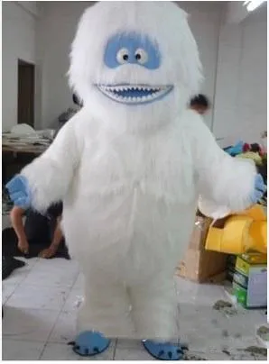 2018 venda quente branco neve monstro mascote traje adulto abominável boneco de neve monstro mascotte outfit terno vestido extravagante