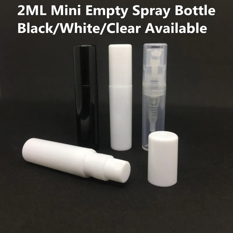 2ml / 2g Clear Refillable Spray Pusta butelka Małe okrągłe Plastikowe Mini Atomizer Podróże Kosmetyczne Makijaż Pojemnik do Próbki Perfumy