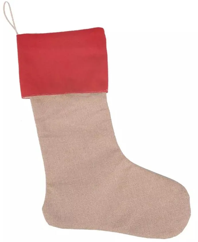 Yüksek Kalite Noel çorap Hediyeleri Noel Partisi Ağacı Dekorasyon için Çanta Çuval bezi Pamuk Çizgili Şeker Çorap