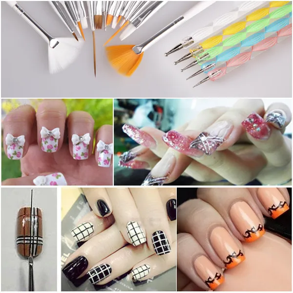 20 pièces/ensemble Nail Art Design peinture outil stylo vernis brosse ensemble Kit professionnel brosses à ongles style pour ongles de haute qualité