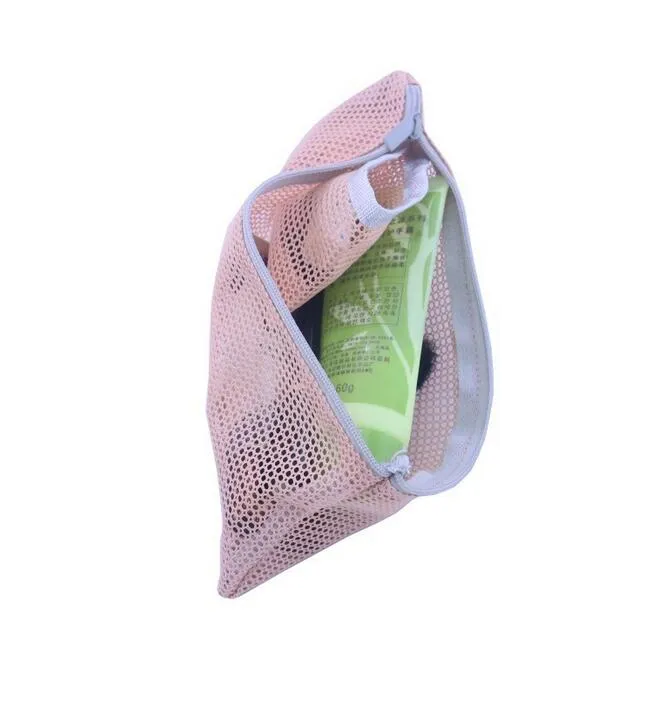 New Fashion Lady Korean transparent hand Pouch wash Cosmetic bag mesh zipper bag versatile package storage Cosmetic bag