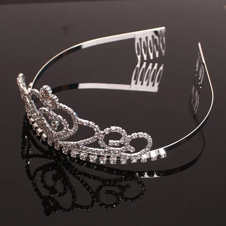 Bride hair ornaments headdress girls Tiaras princess children baby headdress crystal diamond crown comb wholesale