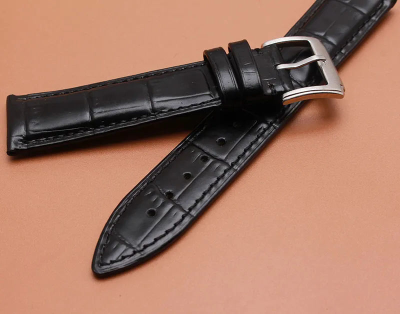 14mm 16mm 18mm 20mm 22mm äkta läder Watchband Croco Mönster Watch Band Armband Black Watchbands Universal Men Women2841593646