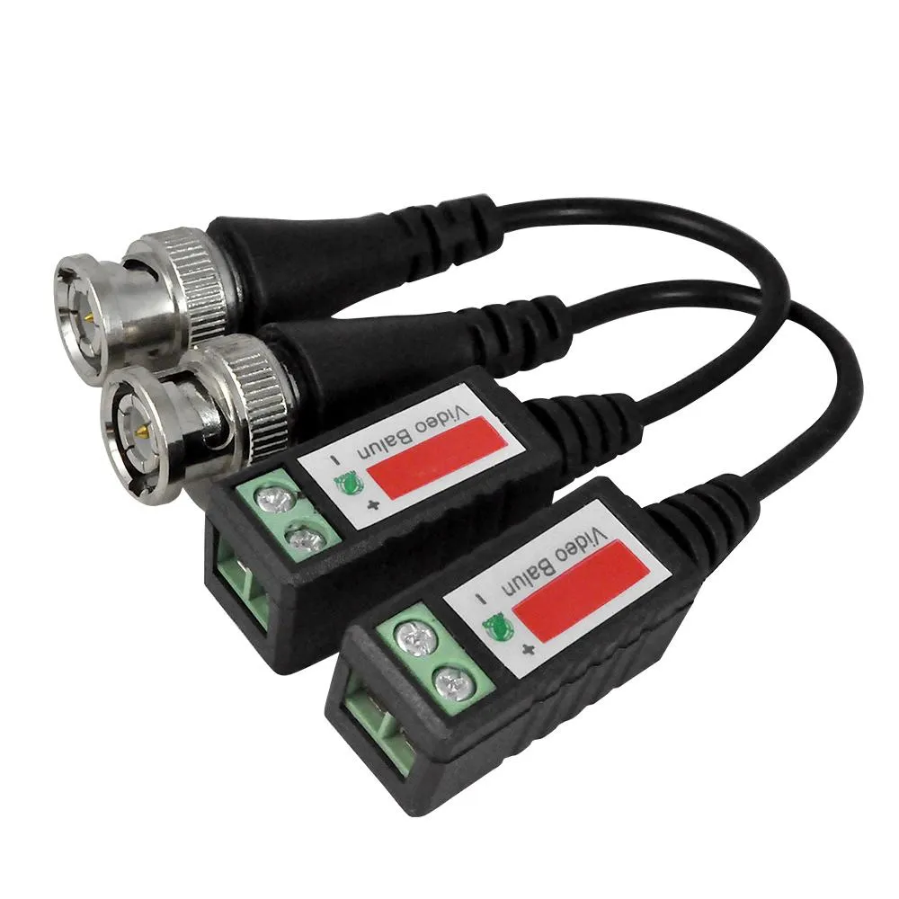 BNC CAT5 Video Balun Transceiver Kabel för kamera CCTV Passiv Twisted Pair Transmission Surveillance Camera Tillbehör EQUP med paket