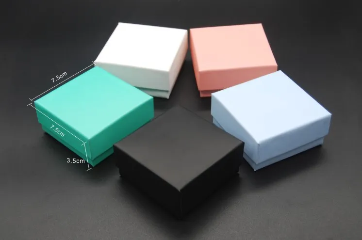 5 Different Color Jewelry Box Mostly For Earrings Ring Necklace Pendant Jewellery Packaging And Display 7.5X7.5X3.5cm