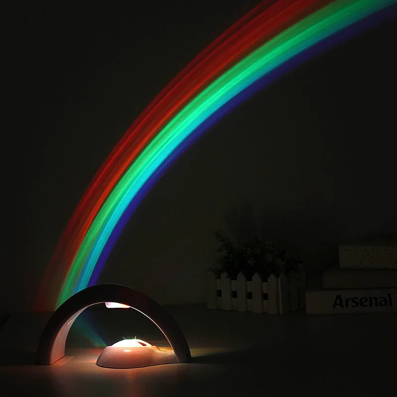 Tipo de toque Luz LED Creativa Simple Lucky Rainbow Lámpara de proyección Brillante en la oscuridad Lámparas de noche de plástico Proyector Popular 21 5sl B R