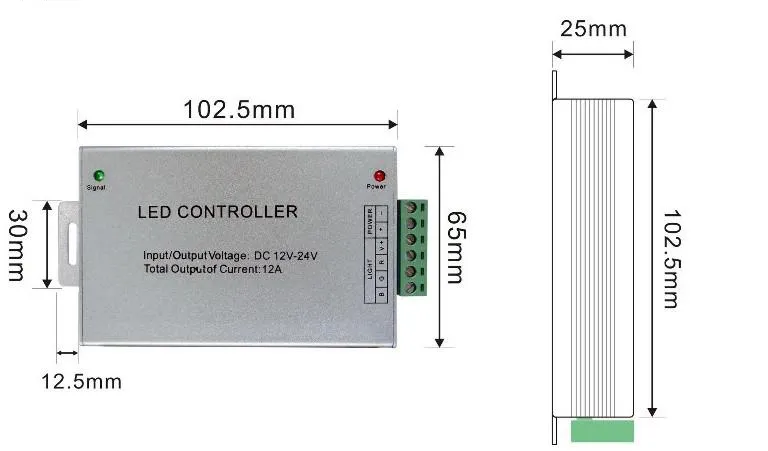 高品質 RF リモコン DC12V-24V 12A 180 ワット 20 キーリモート RGB SMD 5050 3528 LED ストリップコントローラ