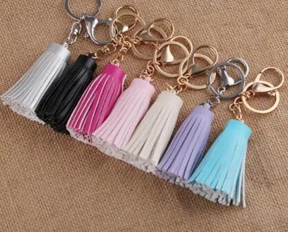 Fashion DIY Tassel Keychain Key Ringar för koppling och handväska Kvinnor Nyckelkedja Charms väska Hänge Bil Keyring Holder Retro Smycken