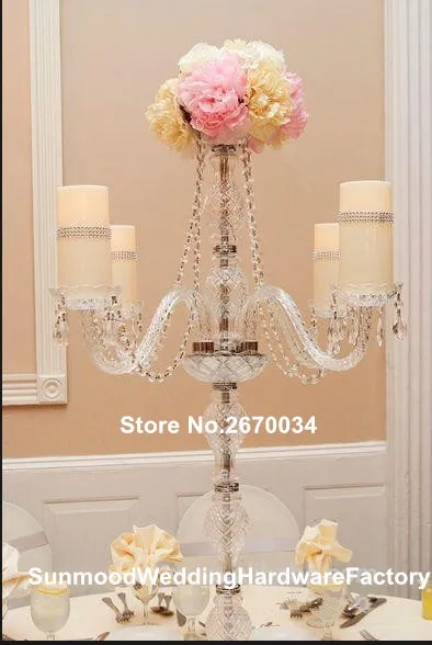 Ny Flower Bowl Top Crystal Stand för blommor, kristaller bord bröllop centerpieces