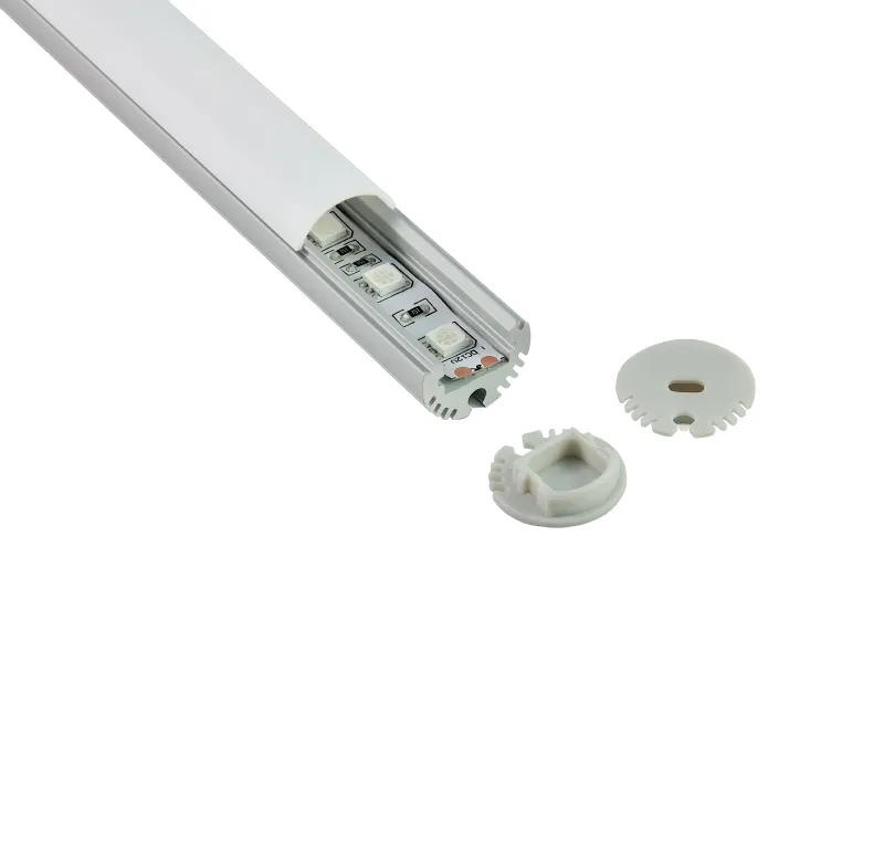 10 x 1m SETS / AL6063 T6 Round Shape LED Aluminiumprofilkanal och LED ALU Extrusion för tak eller hängande lampor