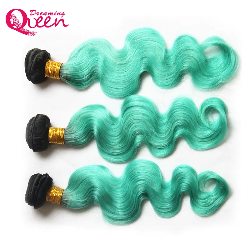 T1B Light Green Ombre Brazilian Body Wave Human Hair Bundles Brazilian Virgin Human Hair Extensions 3 حزم موجة الجسم OMB1780274