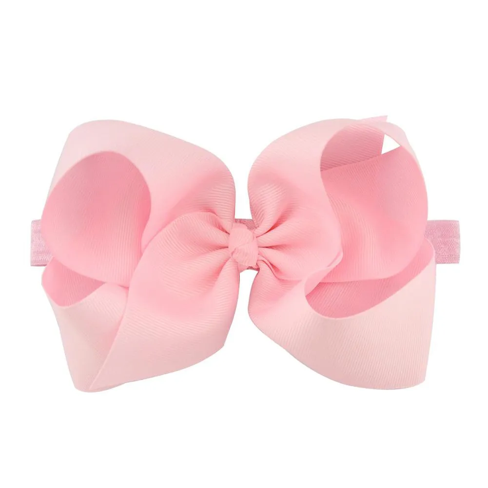 wholesale ribbon Baby Girls Big Bow Headbands 6 Inch Grosgrain Ribbon Boutique Bows Flowers Headband Infant Toddler Elastic Hairbands Hair Accessories