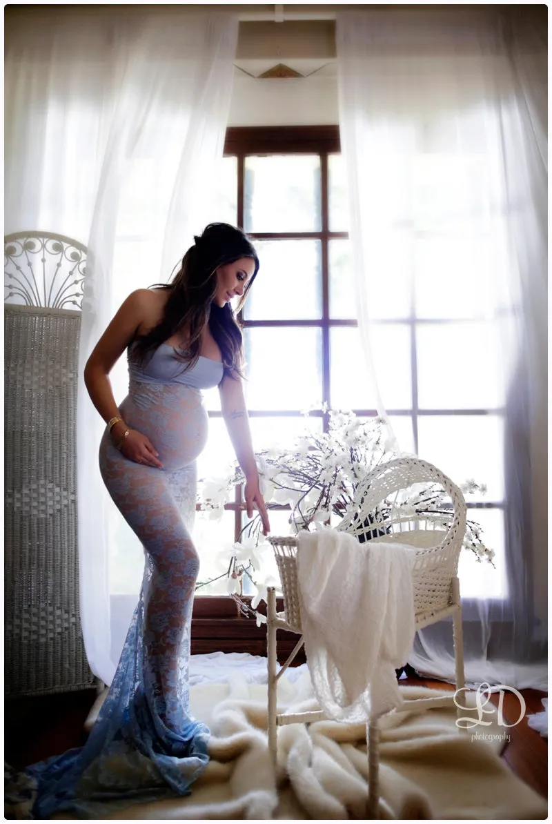 strapless lace maternity dress Strapless Lace Maternity Dress White / MEDIUM main image 1