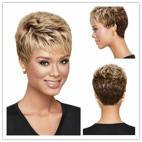 Xiu zhi mei sintético cabelo mulheres short bob peruca cabelo curto perucas curtas para mulheres negras cor pixie corte feminino afro-americano