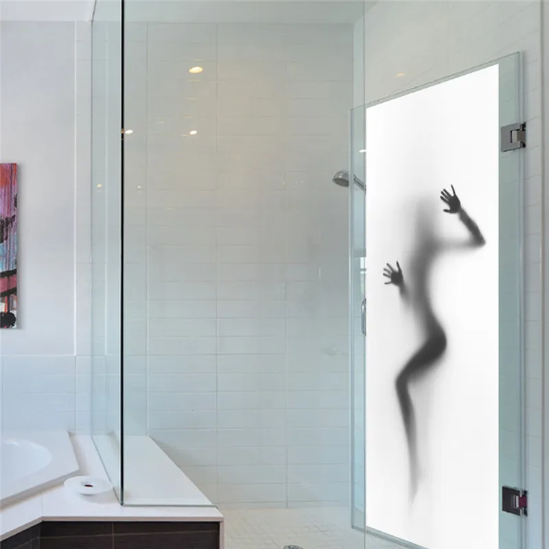 200x77 cm / set Sexy Beleza da Sombra Da Senhora na Decoração do banheiro Simulação Criativa de Cenas 3D Etiqueta Da Porta Interessante