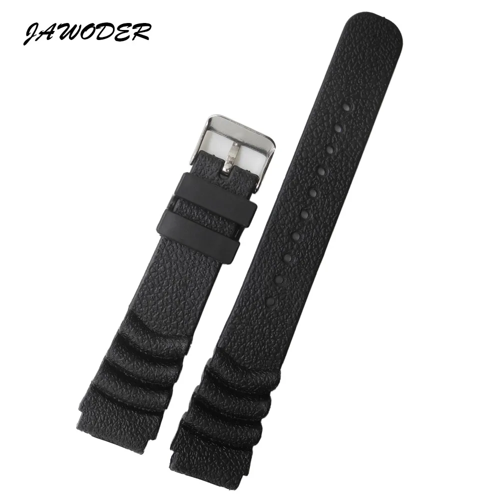 JAWODER cinturino 20 22mm cinturino in gomma siliconica nera cinturino fibbia ad ardiglione in acciaio inossidabile per cinturini per orologi sportivi Casio233P