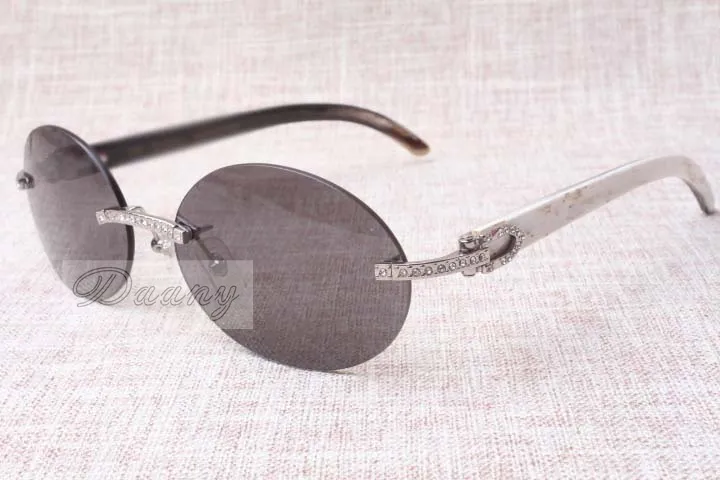 고급 라운드 패션 레트로 편안한 다이아몬드 선글라스 T8100903 자연 혼합 각도 선글라스 품질 안경 크기 5230i