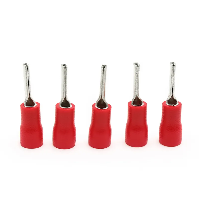 PTV 1-10 TZ-JTK Fio-Ferrules Crimp Conectores Pin-Shaped Pré-Isolamento Terminal Tipo 22-16 AWG Vermelho