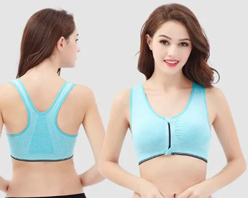 Seamless Zip Front Yoga Sports Bra Sexy Push Up Running Racerback Professional Shockproof Wireless Fitness Gym Cropped Tank Tops