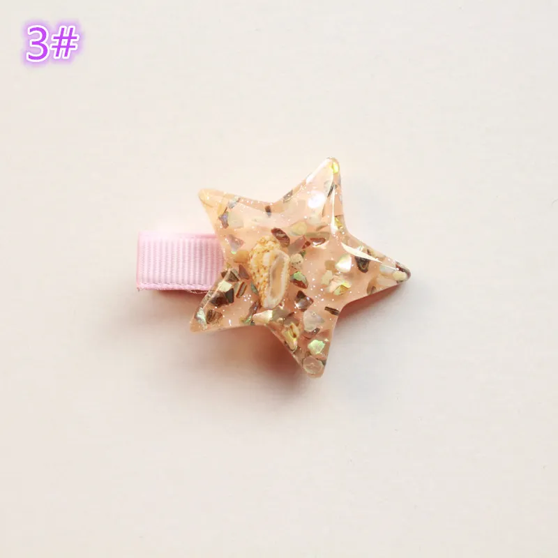 Summer Style Starfish Hair Clip Korean Shiny Baby Girls Hair Accessories Pink Sea Star Hairpins Stars Princess Hairpin Cute