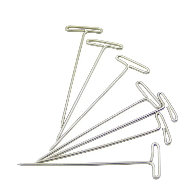 T-pins de aço T-pinos com caixa de armazenamento para bloqueio de tricô, modelagem e artesanato, prateado, 2,8 cm, 200 peças