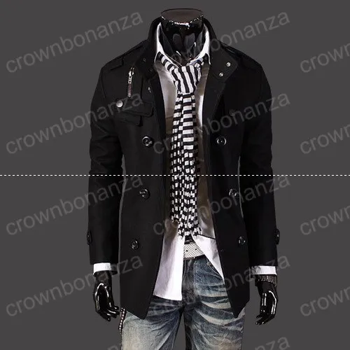 Fashion Stylish Men's Trench Coat, Winter Jacket ,mens mid-long slim Double Breasted Coat ,Overcoat woolen Outerwear M-XXXL NEW ARRIVE!hight