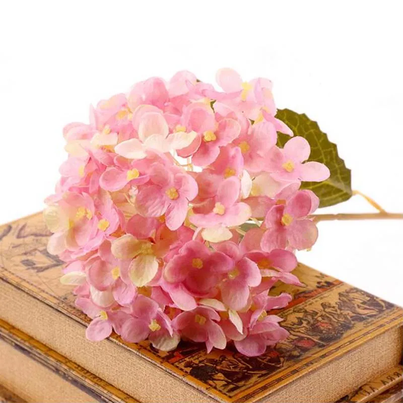 Artificial Hydrangea Flower Fake Silk Single Hydrangeas multi Colors for Wedding Centerpieces Home Party Decorative Flowers