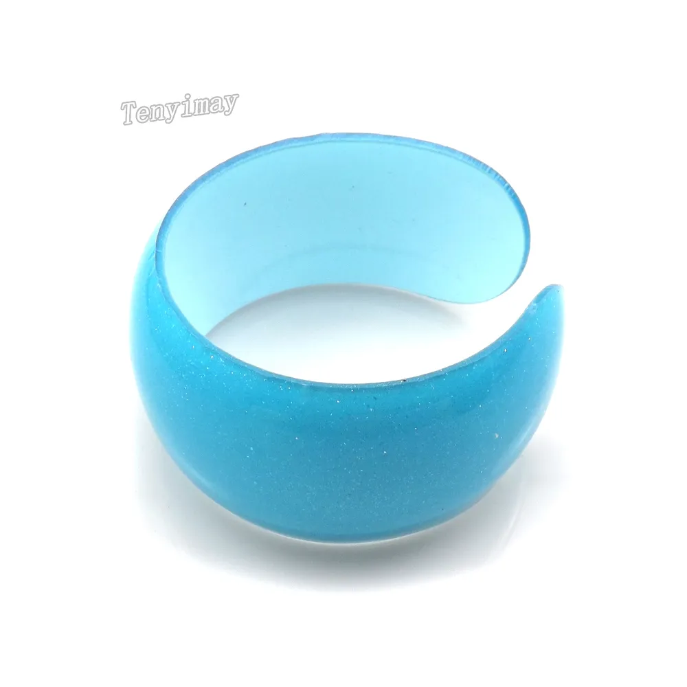 Opened Acrylic Kid's Bangle Fashion Solid Candy Color Plastic Bangles For Gift 