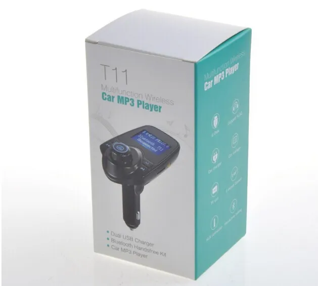 T11 Bluetooth Hands-free Car Kit With USB Port Charger And FM Transmitter Support TF Card MP3 Music Player VS BC06 BC09 T10 X5 G7 Car Kit