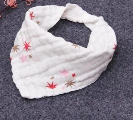 Ins 12 Stil Baby Bibs 100% Bomull Lunch Bibs / Handduk Saliv Baby Kids Spädbarn 4 Skikt av gasväska Tvätt med vattenhandduk