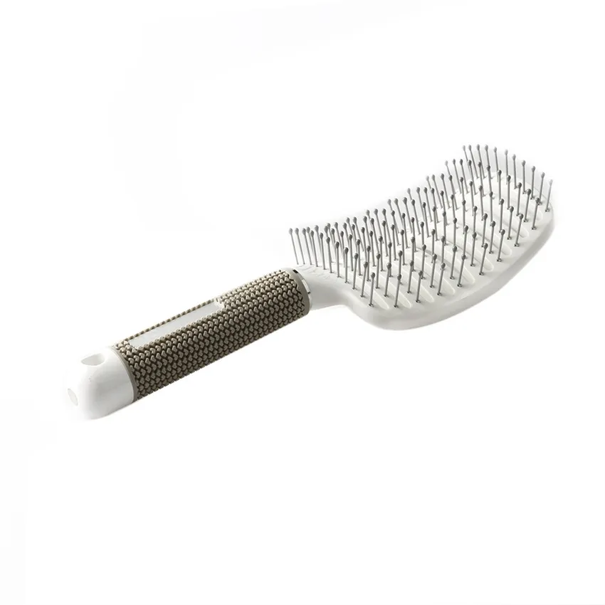 Ny design Detangling Curved Hair Comb Snabbare torkstyling Hårborstelady Vent hårborste med magnethandtag1822812