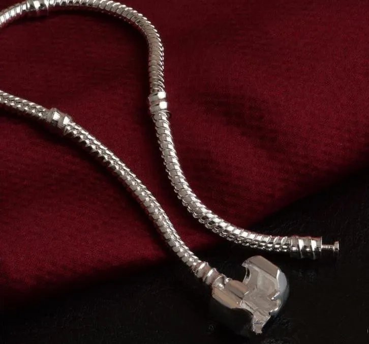 16 cm ~ 22 cm 3 mm Schlangenkette passend für Pandora Charm Bead Armreif Silber 925 Armbänder Ketten DIY Schmuck Männer Frauen