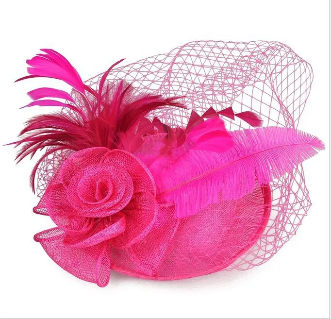 2017 Vintage Hennep Hat Ostrich Hair Banquet Party Bruidaal Haar Decoratiesinamay Kentucky Derby Hats8408425