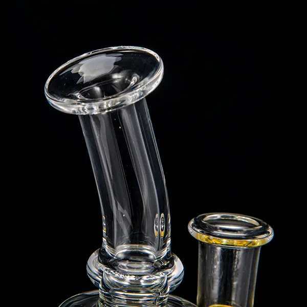 Mini-Quarz-Bong-Wasserpfeife, Becherboden, Bohrinsel, Bubbler, Glas-Bong-Wasserpfeifen, Vollquarz-Reifen-Perc-Wasserpfeife mit 14-mm-Verbindung!