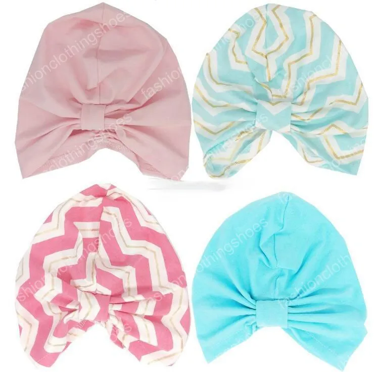 INS Bébé Chevron Or Dot Chapeau Bébé Casquettes Pour Garçons Et Filles Automne Hiver Enfants Chapeaux Enfant BeanieTurban Noeud Chapeaux 0-6 Ans 19 Couleur choisir