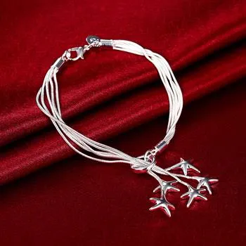 Hurtownie - Detaliczna Najniższa cena Christmas Gift, Darmowa Wysyłka, New 925 Silver Fashion Bransoletka YB099