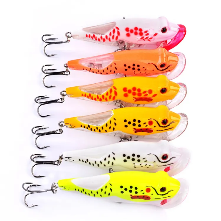 Hot Popper Artificial Fishing Lures 8cm-3.15"/13g-0.44oz Plastic Bass Bait Topwater Freshwater Fishing lure #8 High Carbon Hook