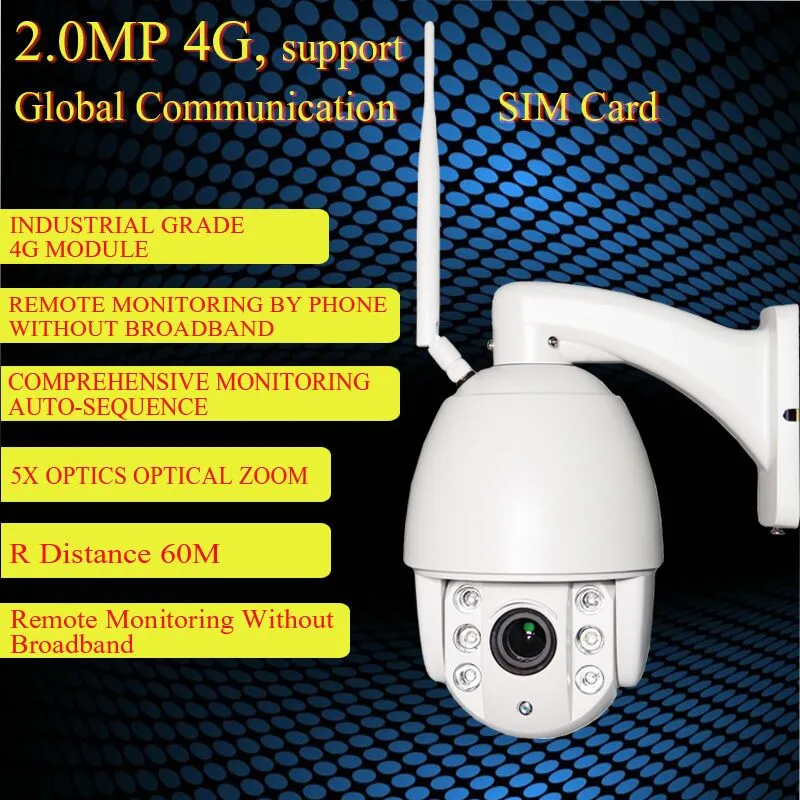 4G Mobile Speed Dome CCTV Camera with 960P Dual Video Stream Transmission via 4G FDD LTE Network Free APP for Mobile Monitoring