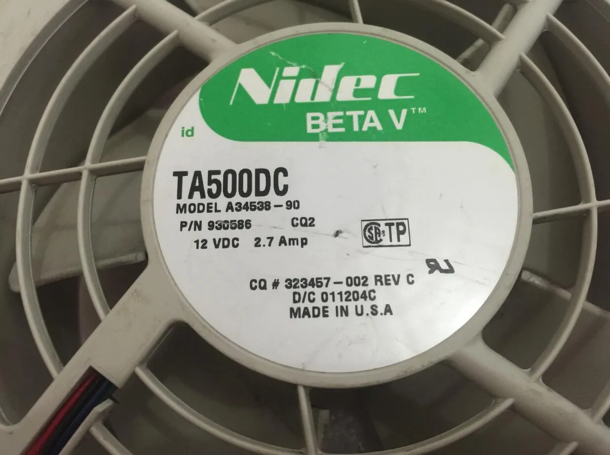 NIDEC TA500DC A34538-90 CQ2 DC 12V 2.7A 6ピン127X127X50MMサーバースクエアファン