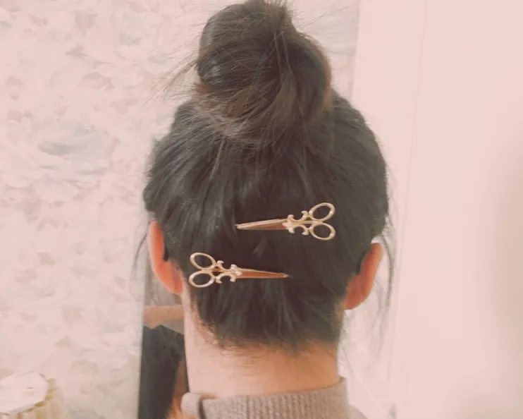 Kühle Einfache Kopf Schmuck Haarklammern Barrettes Haarnadel Gold Schere Schere Clip für Tiara Zubehör Großhandel Kleine Geschenke