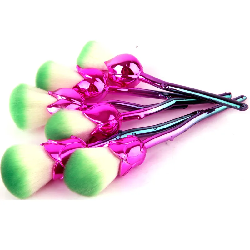 In Stoc Rose Flower Makeup Brushes Set Synthetic Hair Professional Foundation Cosmetic Brush Make Up Brushes Set #34532